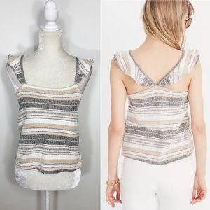 MADEWELL textured ruffle strap knit tank top
